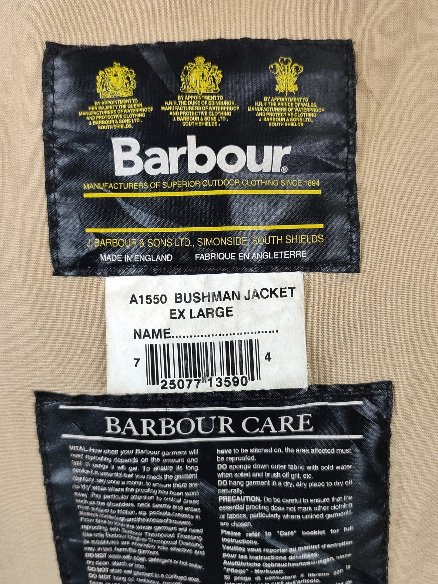 Barbour Giacca Uomo Bushman Marrone XLarge- Man Wax Brown Jacket Size XLarge
