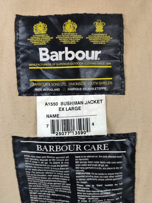 Barbour Giacca Uomo Bushman Marrone XLarge- Man Wax Brown Jacket Size XLarge