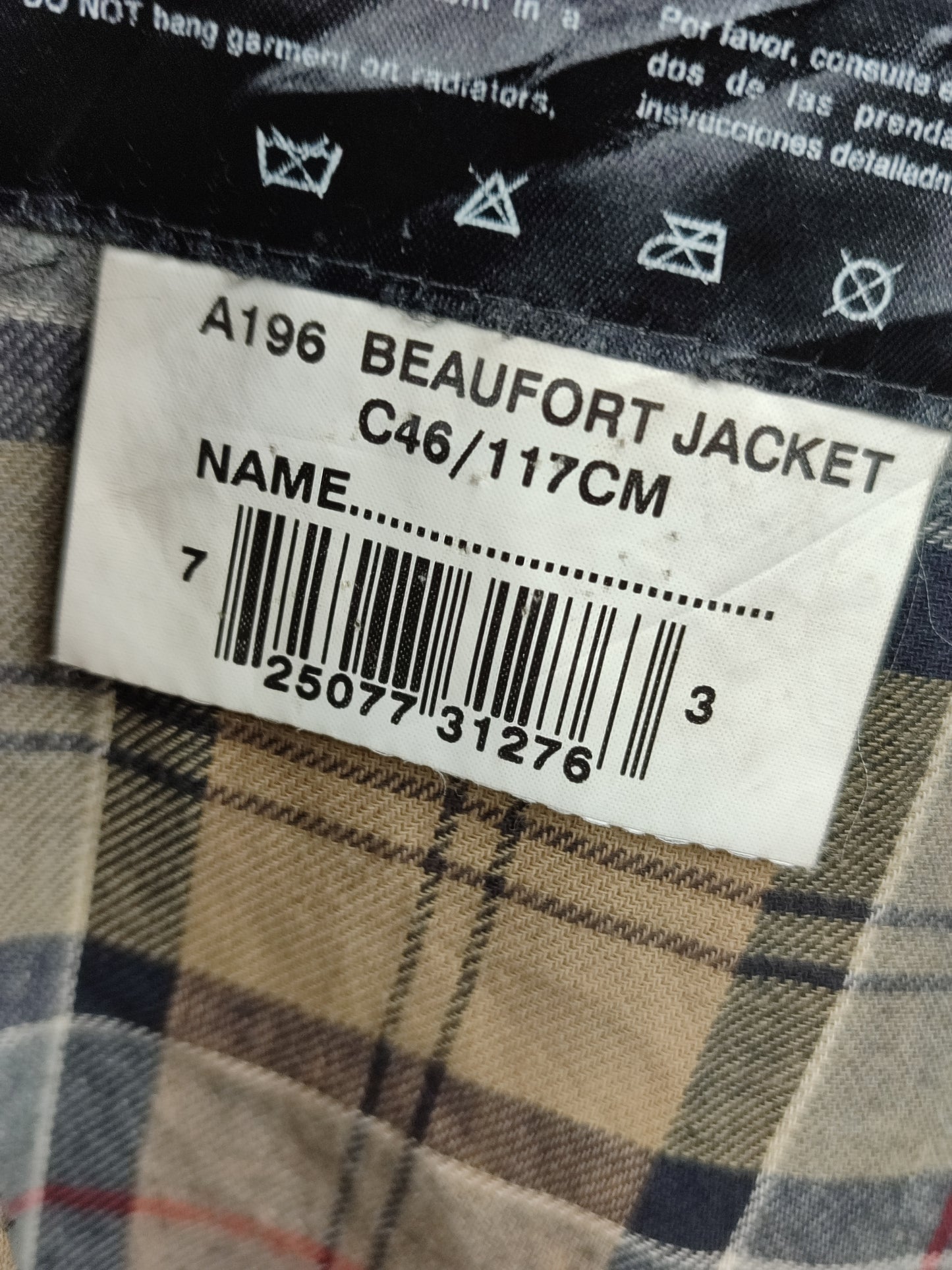 Barbour Giacca Beaufort vintage blu C46/117cm - Navy Beaufort Waxed jacket XL