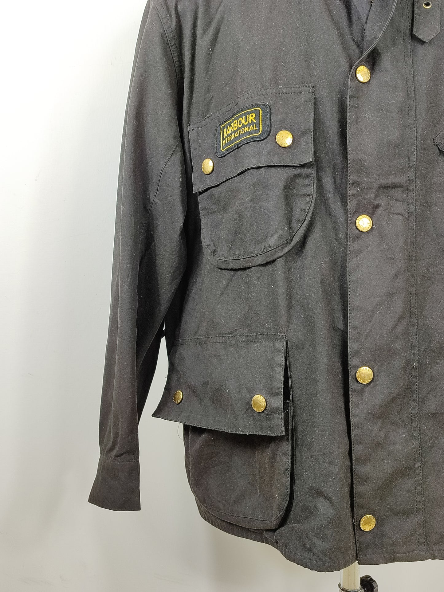 Giacca Barbour International Nero A7 C48/122cm Man motorcycle waxed Jacket XLarge