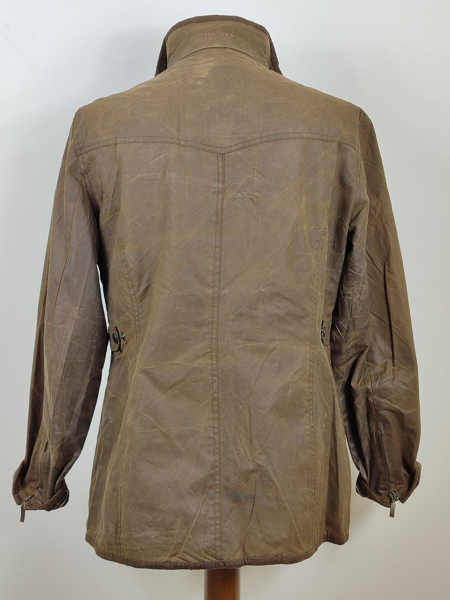 Barbour Giacca corta oliva donna Utility Tg. 42/44 Lady Olive Utility wax Jacket uk14