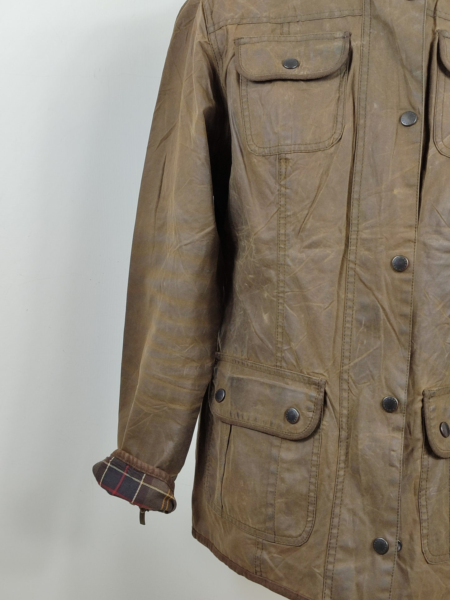 Barbour Giacca corta oliva donna Utility Tg. 42/44 Lady Olive Utility wax Jacket uk14