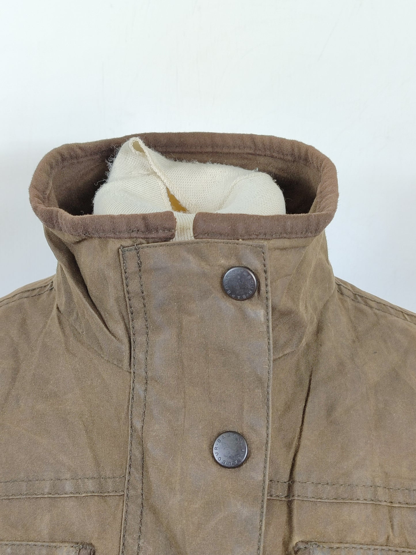 Barbour Giacca corta oliva donna Utility Tg. 42/44 Lady Olive Utility wax Jacket uk14