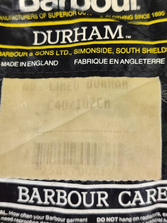 Giacca Barbour Durham blu con cappuccio C40/102 cm Navy Hooded waxed Durham M