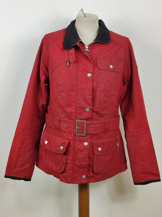 Giacca Barbour International Donna rosso Medium UK12 -Lady International Red Jacket UK12