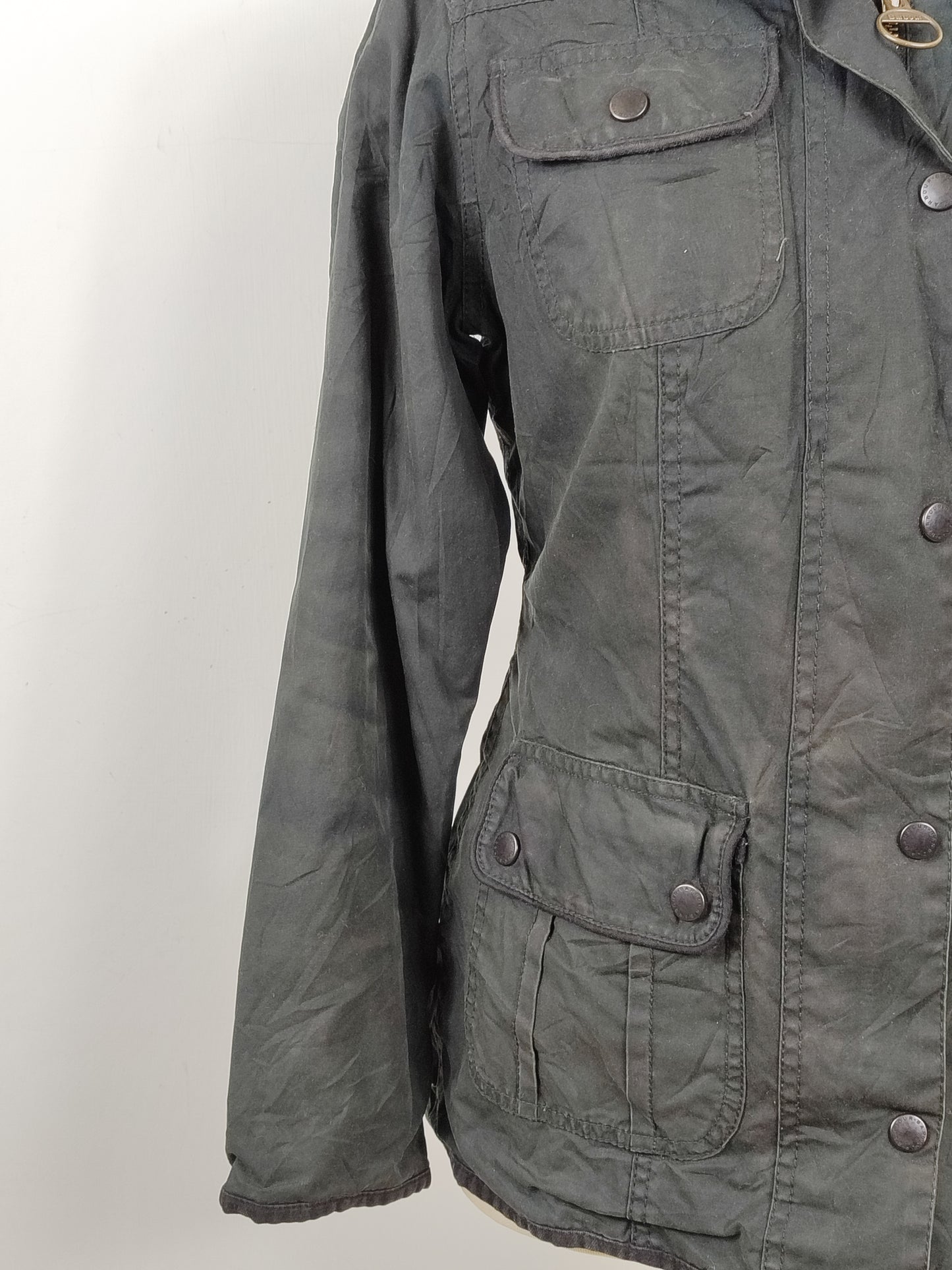Giacca Barbour corta donna nera UK8 Xsmall Black short Lady Utility jacket XS tg.38