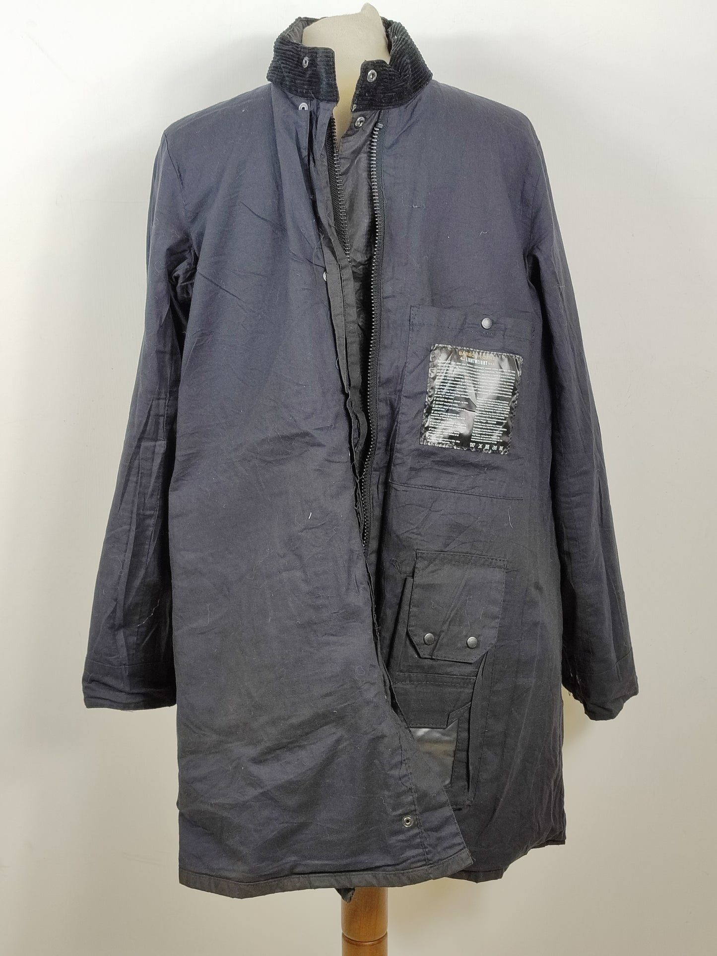 Giacca Barbour cerata nera Reel UNISEX UK16 tg. 46/48 Black Wax Reel jacket with belt size uk16