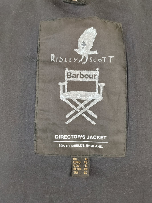 Giacca Barbour cerata nera Reel UNISEX UK16 tg. 46/48 Black Wax Reel jacket with belt size uk16