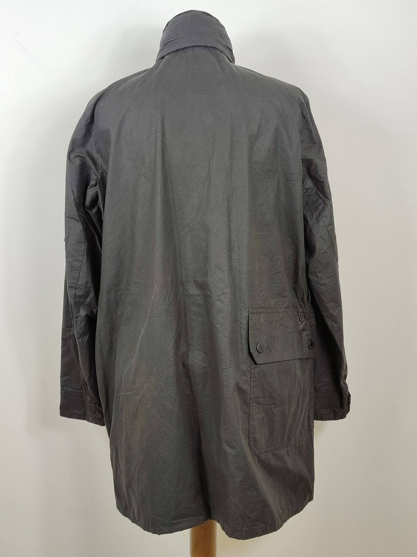 Giacca Barbour cerata nera Reel UNISEX UK16 tg. 46/48 Black Wax Reel jacket with belt size uk16