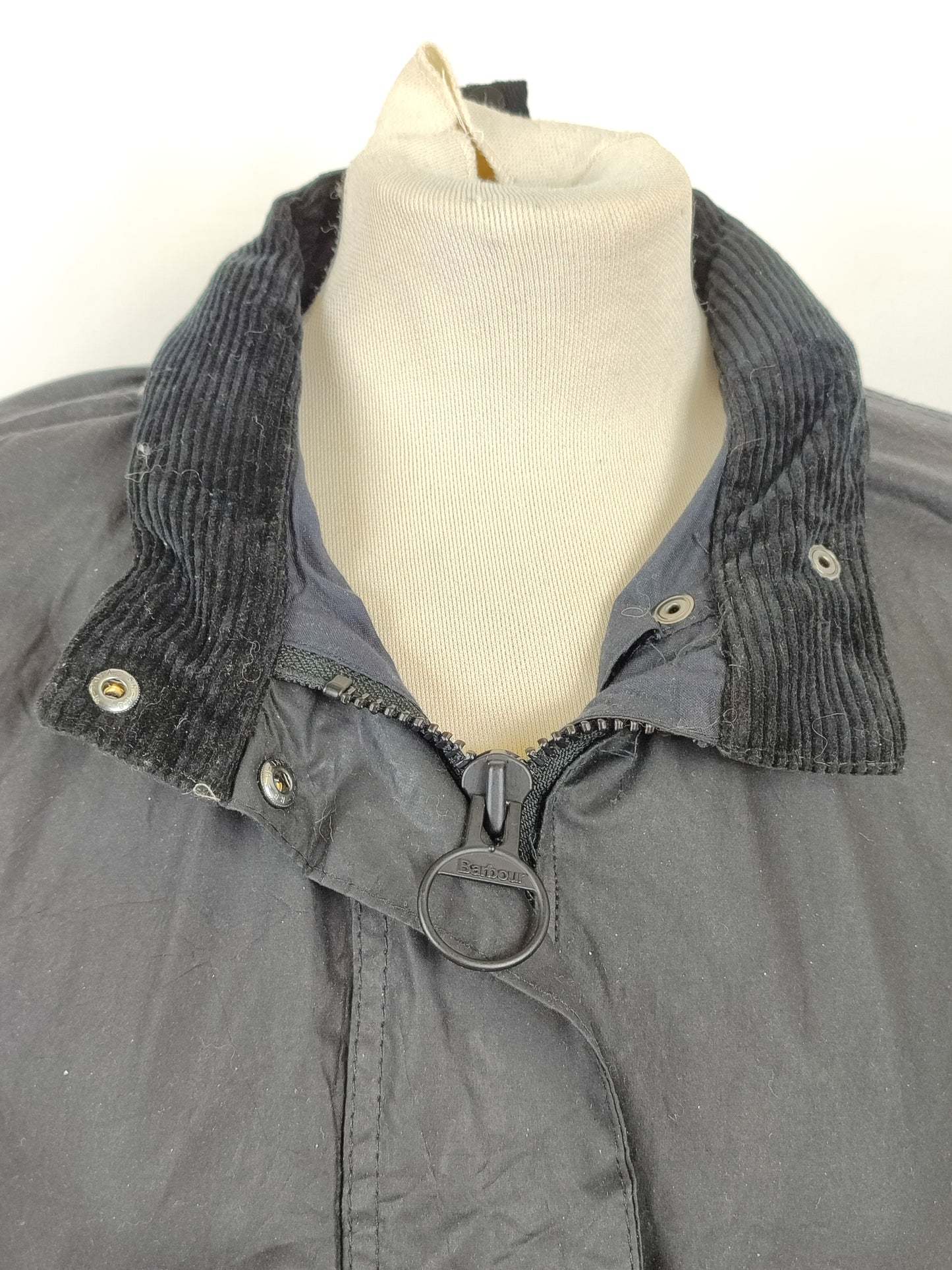 Giacca Barbour cerata nera Reel UNISEX UK16 tg. 46/48 Black Wax Reel jacket with belt size uk16