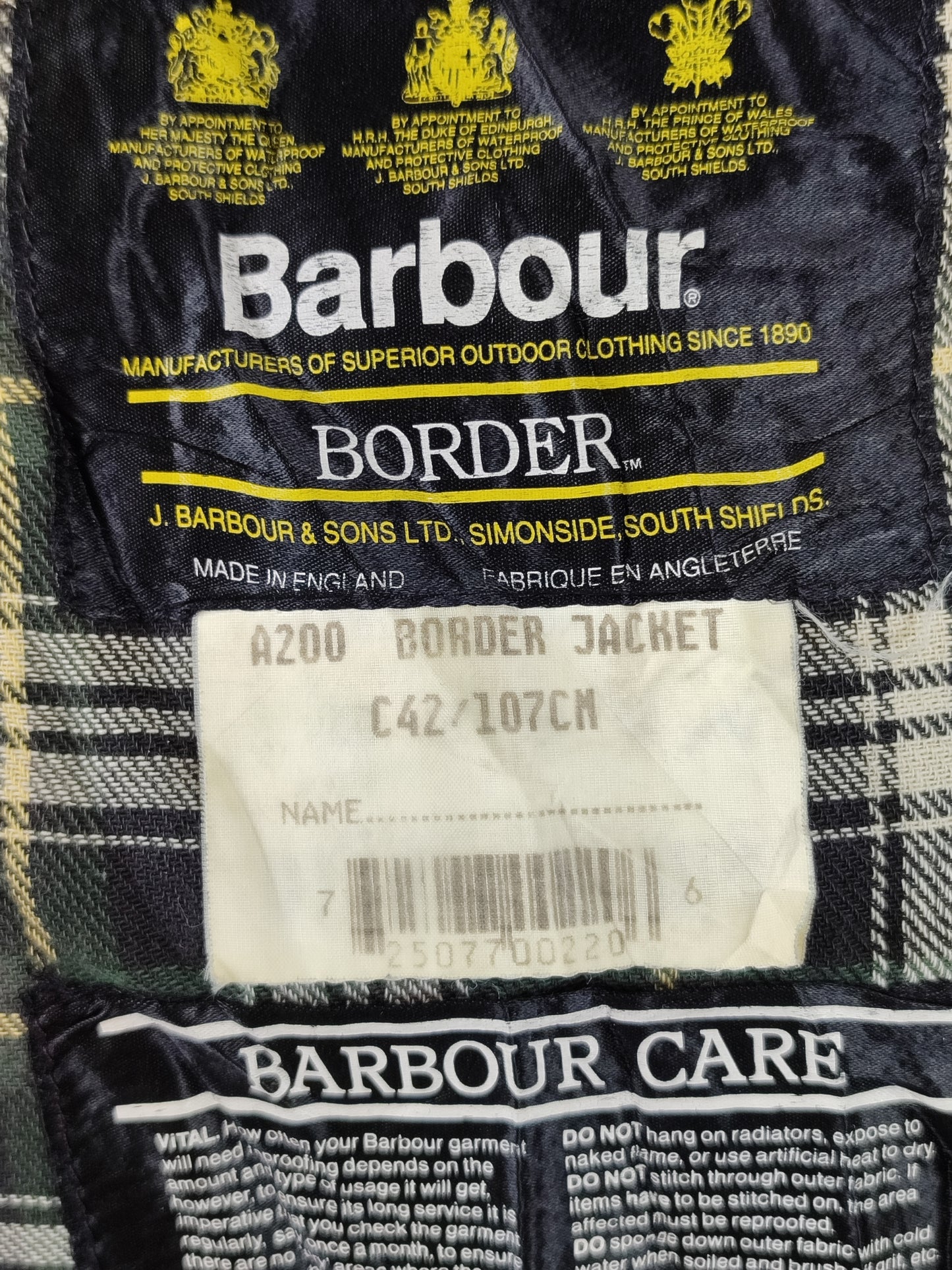 Barbour Border verde vintage Cerato C42/107 cm Green Border Coat Size Large tg. 52 ita
