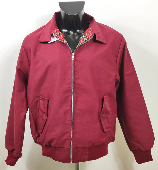 Giacca Harrington Bordeaux da uomo in cotone  Made in England - Man Wine Harrington Jacket