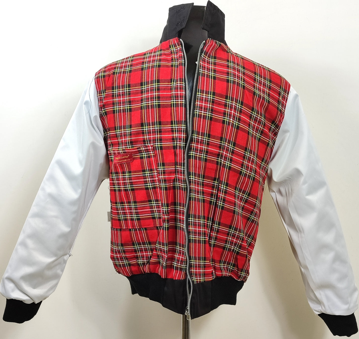 Giacca Harrington nera da uomo in cotone Made in England - Man Black Harrington Jacket