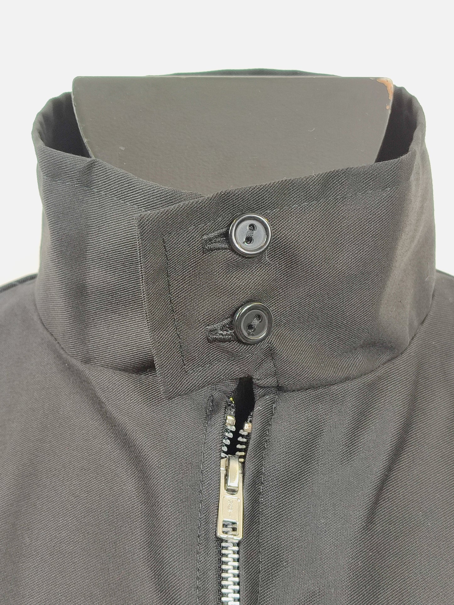 Giacca Harrington nera da uomo in cotone Made in England - Man Black Harrington Jacket