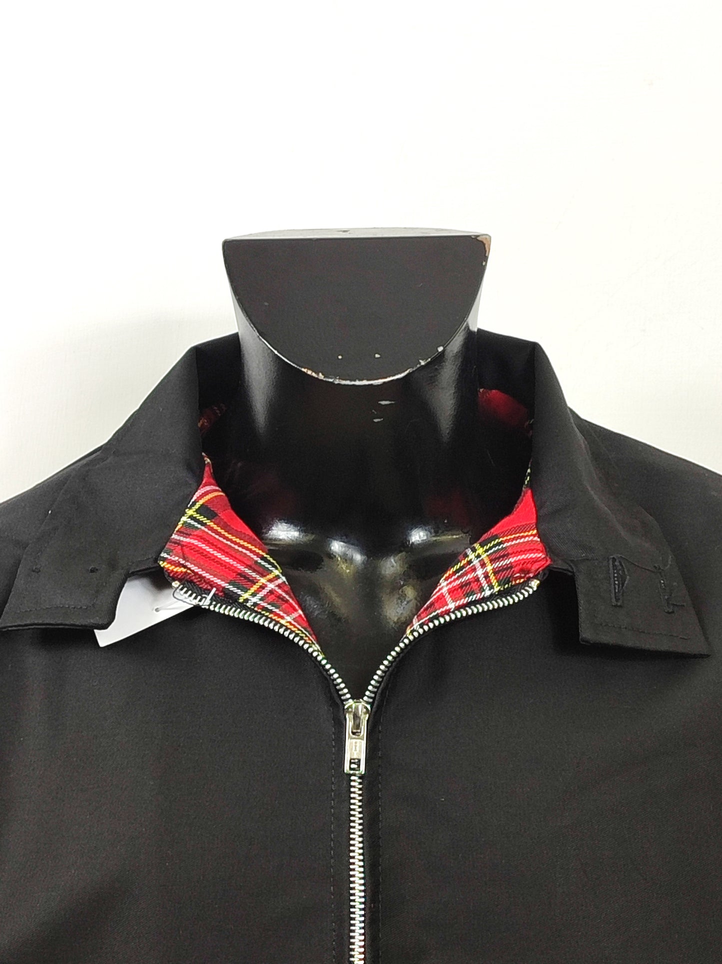 Giacca Harrington nera da uomo in cotone Made in England - Man Black Harrington Jacket