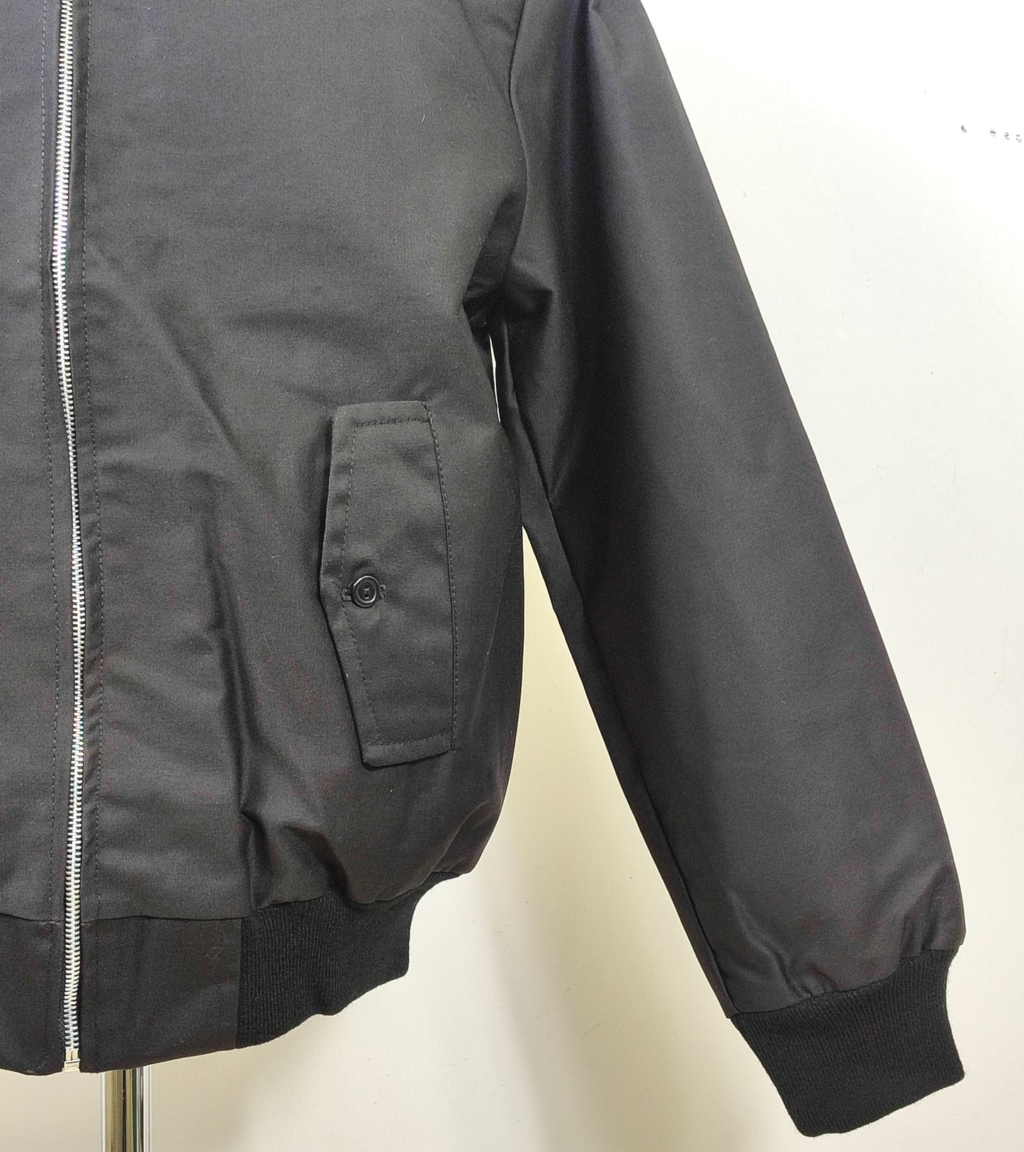 Giacca Harrington nera da uomo in cotone Made in England - Man Black Harrington Jacket