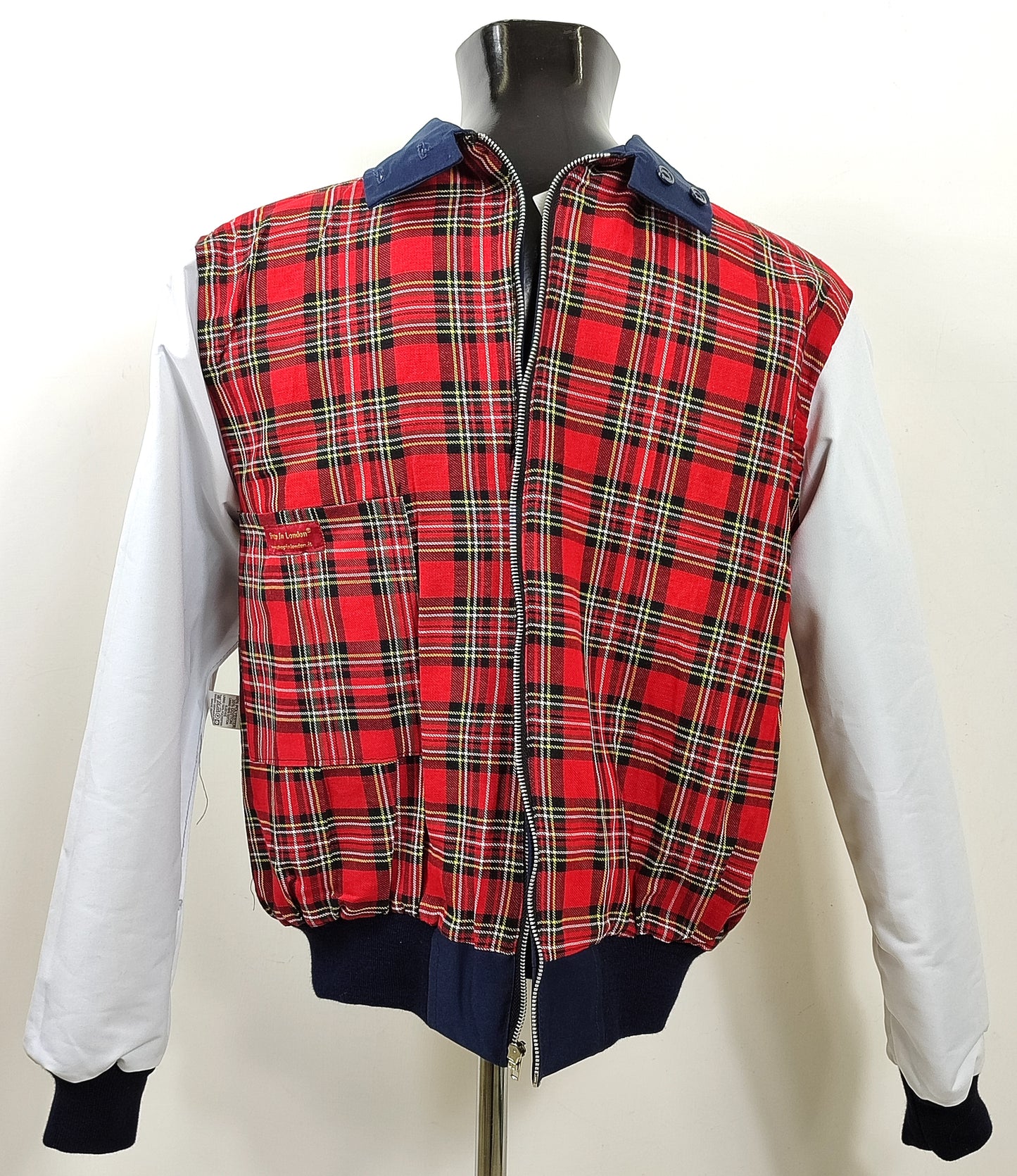 Giacca Harrington blu notte da uomo in cotone Made in England - Man Navy Harrington Jacket