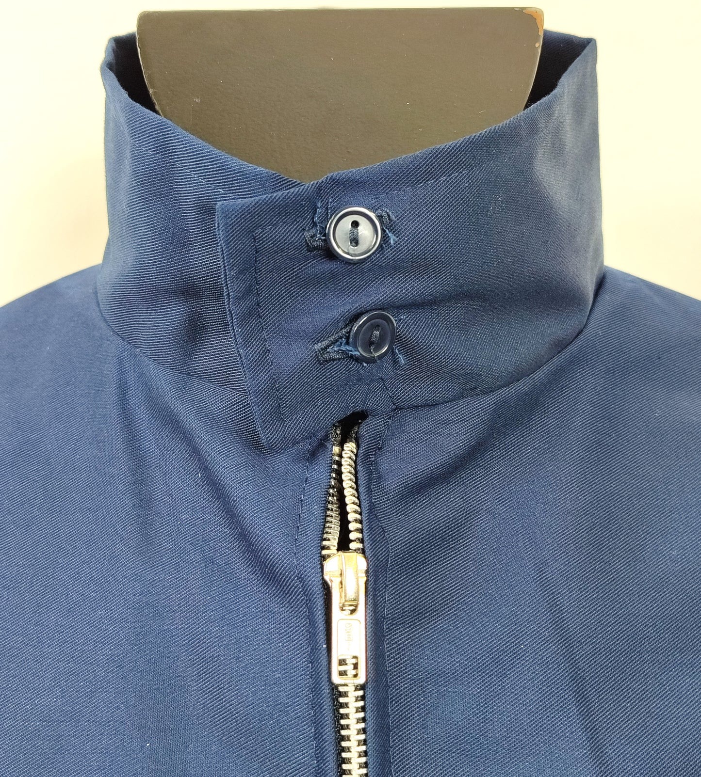 Giacca Harrington blu notte da uomo in cotone Made in England - Man Navy Harrington Jacket