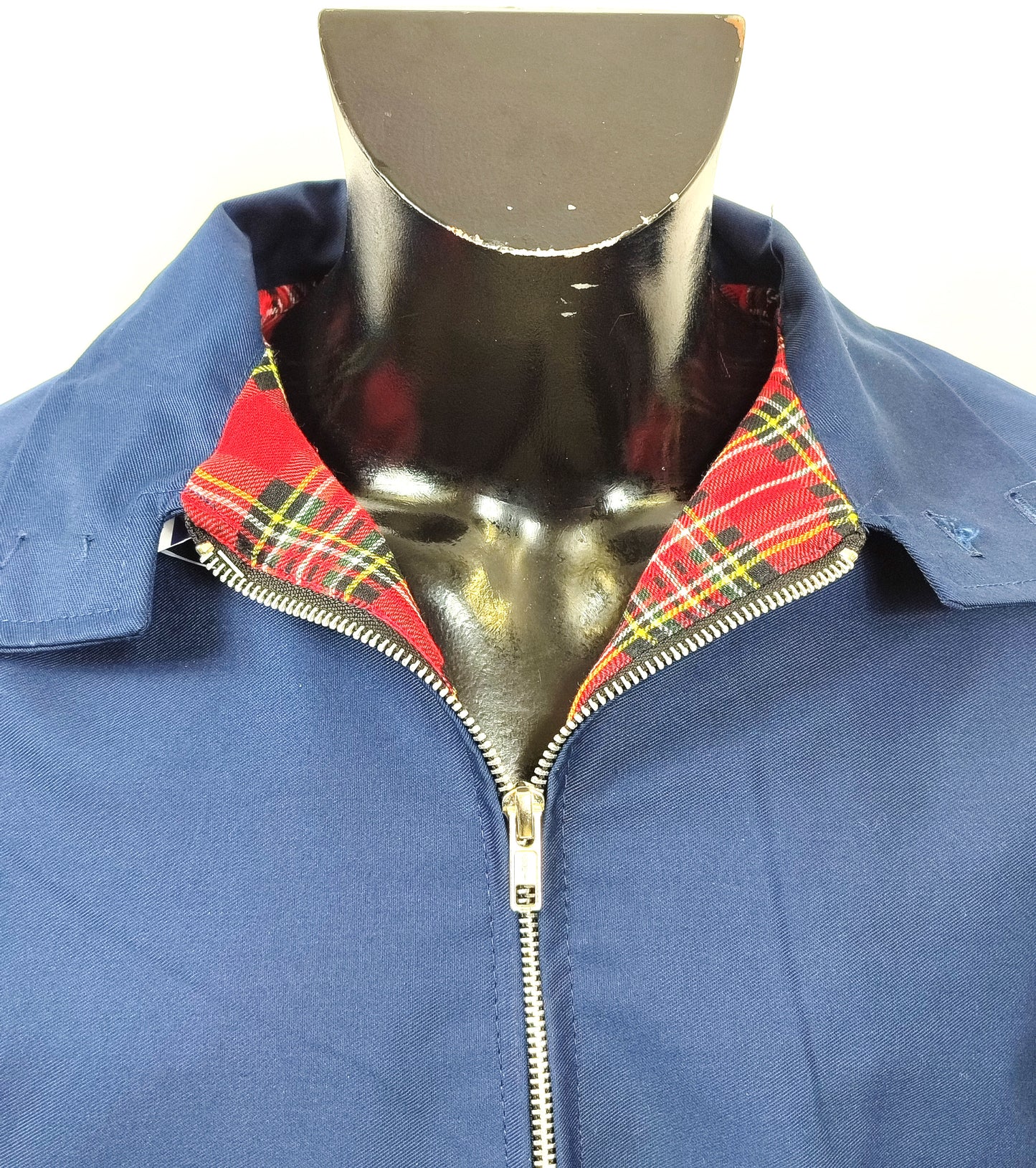 Giacca Harrington blu notte da uomo in cotone Made in England - Man Navy Harrington Jacket