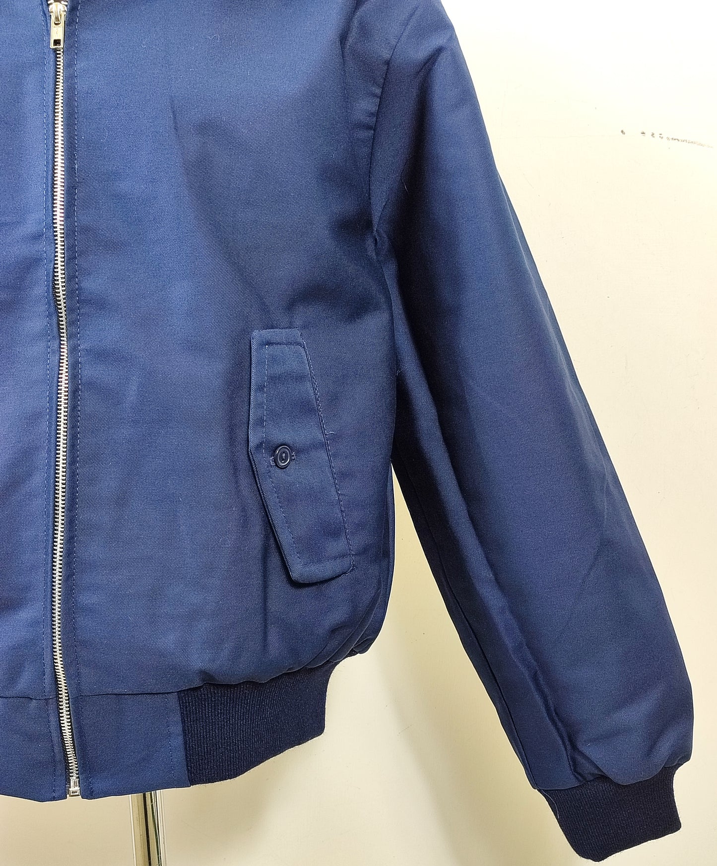 Giacca Harrington blu notte da uomo in cotone Made in England - Man Navy Harrington Jacket