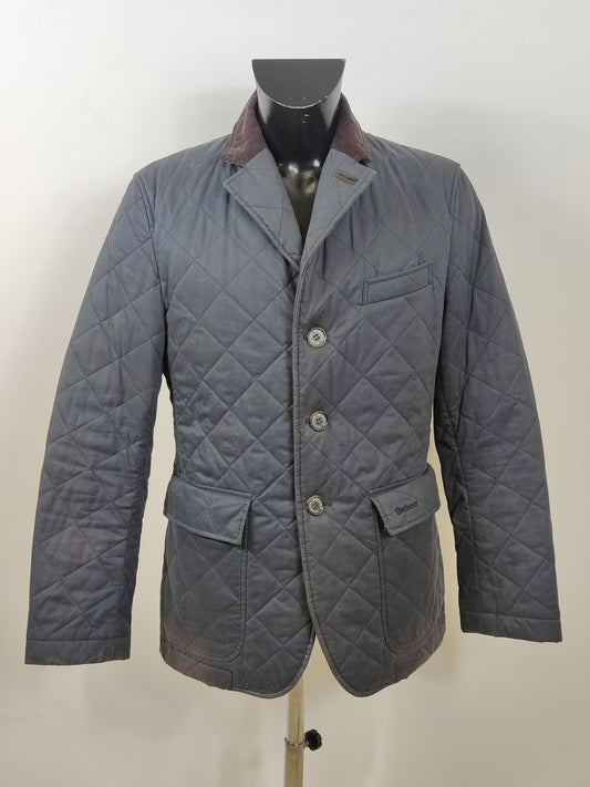 Giacca a vento Barbour Blu Windsor Quilt Medium - Quilted Man Navy Jacket Size Medium