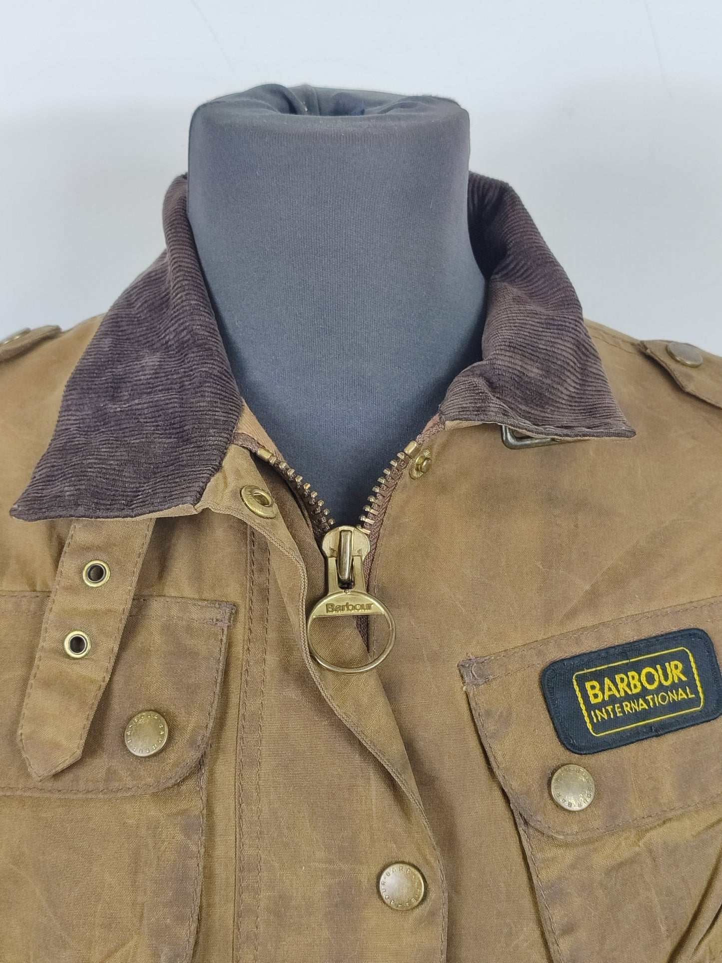 Giacca Barbour International beige Donna Xsmall UK8 -Lady International Beige Jacket UK8 Size XS