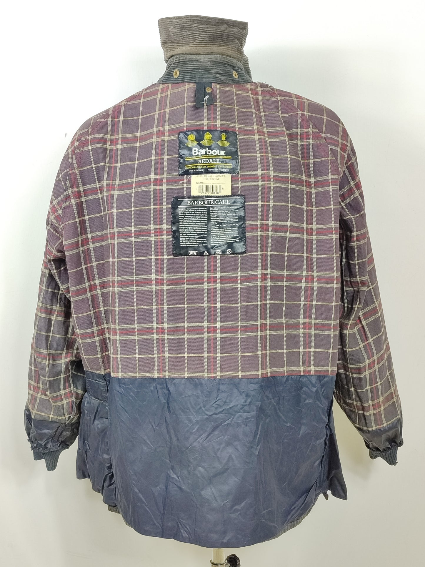 Barbour Giacca Bedale Uomo Blu Vintage C50/127 CM XXL Navy Waxed Bedale Vintage Jacket