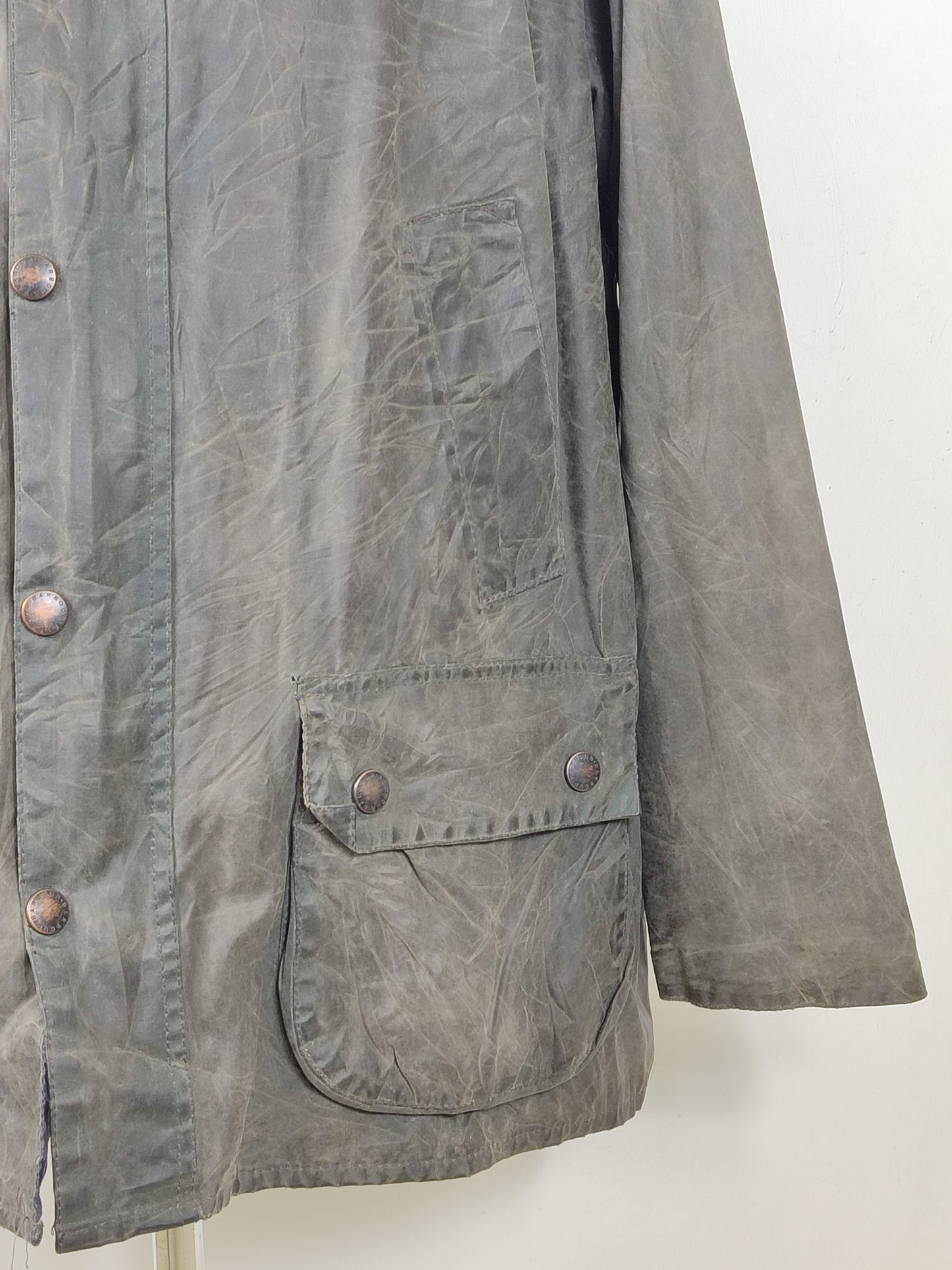 Barbour Giacca Bedale Uomo Blu Vintage C50/127 CM XXL Navy Waxed Bedale Vintage Jacket