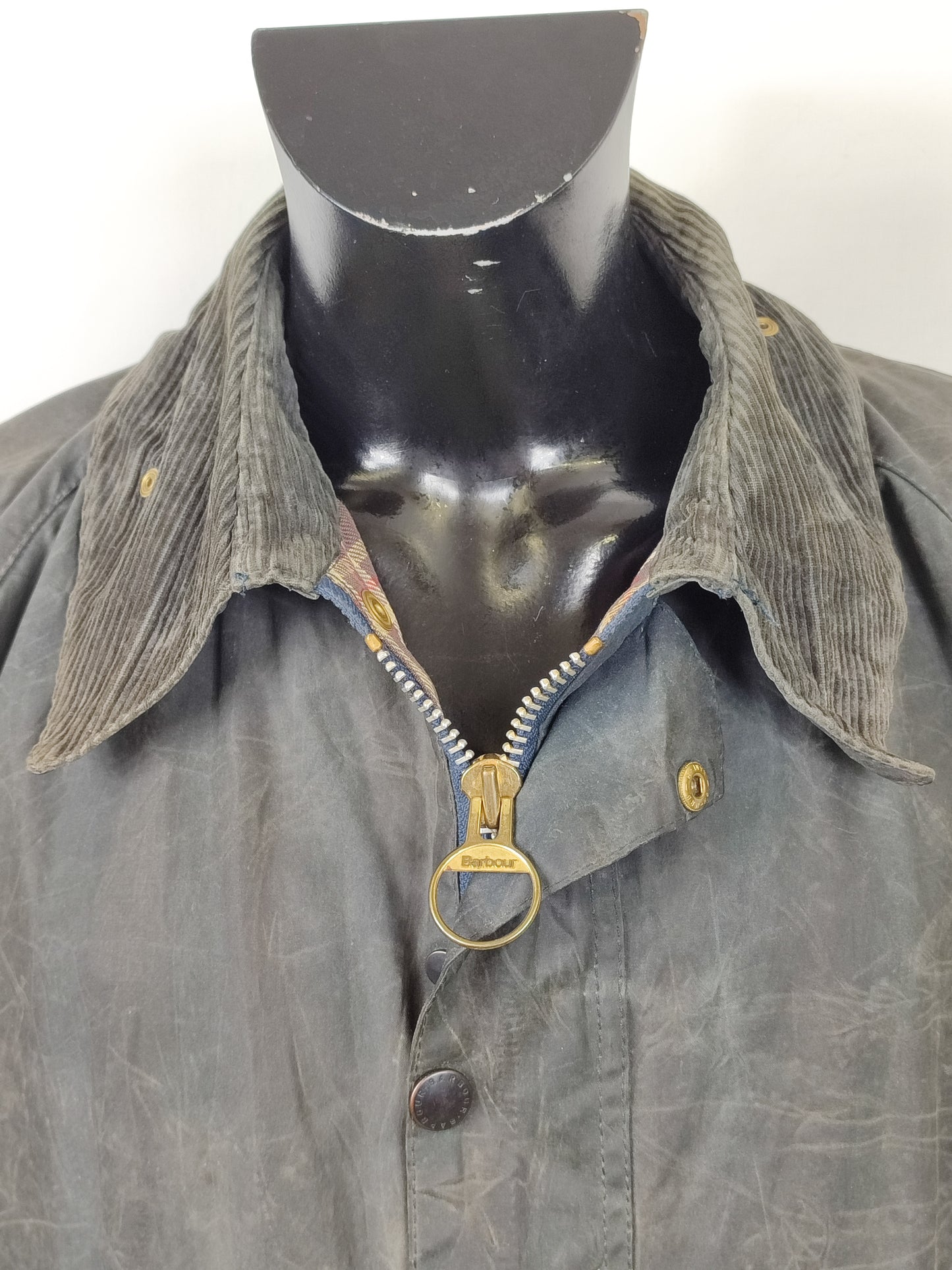 Barbour Giacca Bedale Uomo Blu Vintage C50/127 CM XXL Navy Waxed Bedale Vintage Jacket