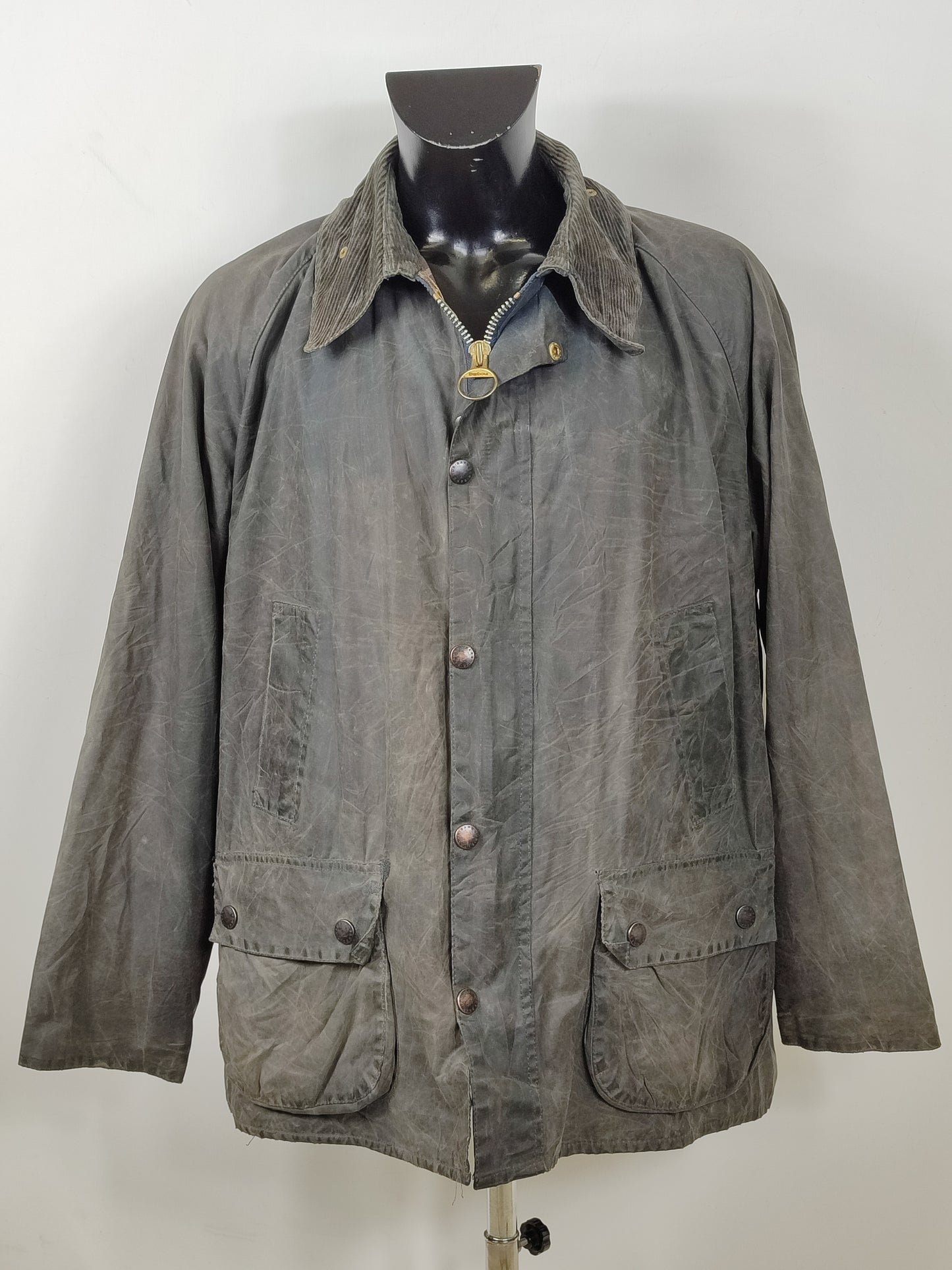 Barbour Giacca Bedale Uomo Blu Vintage C50/127 CM XXL Navy Waxed Bedale Vintage Jacket