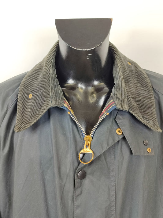 Barbour Giacca Beaufort vintage blu C52/132 cm Man Navy Wax Beaufort jacket XXXL