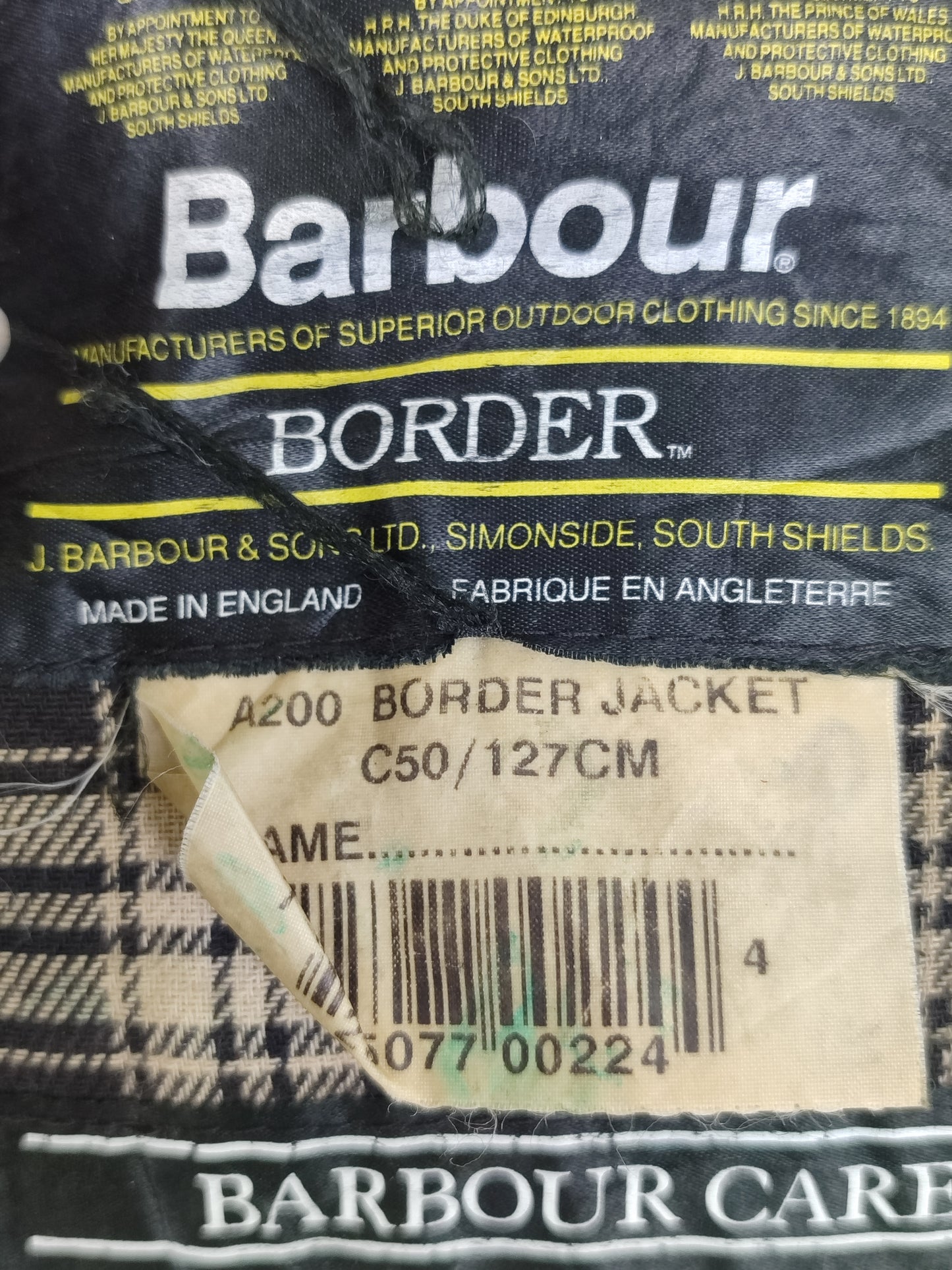 Giacca Barbour Vintage Border Verde da Uomo C50/127cm  Man Green wax Coat size XXL