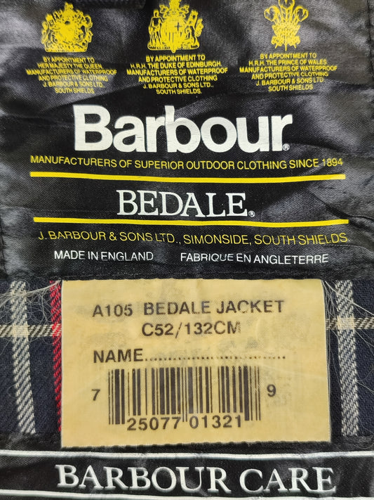 Barbour Giacca Bedale Blu Vintage C52/132 CM XXXL Man Navy Waxed Bedale Jacket XXXL