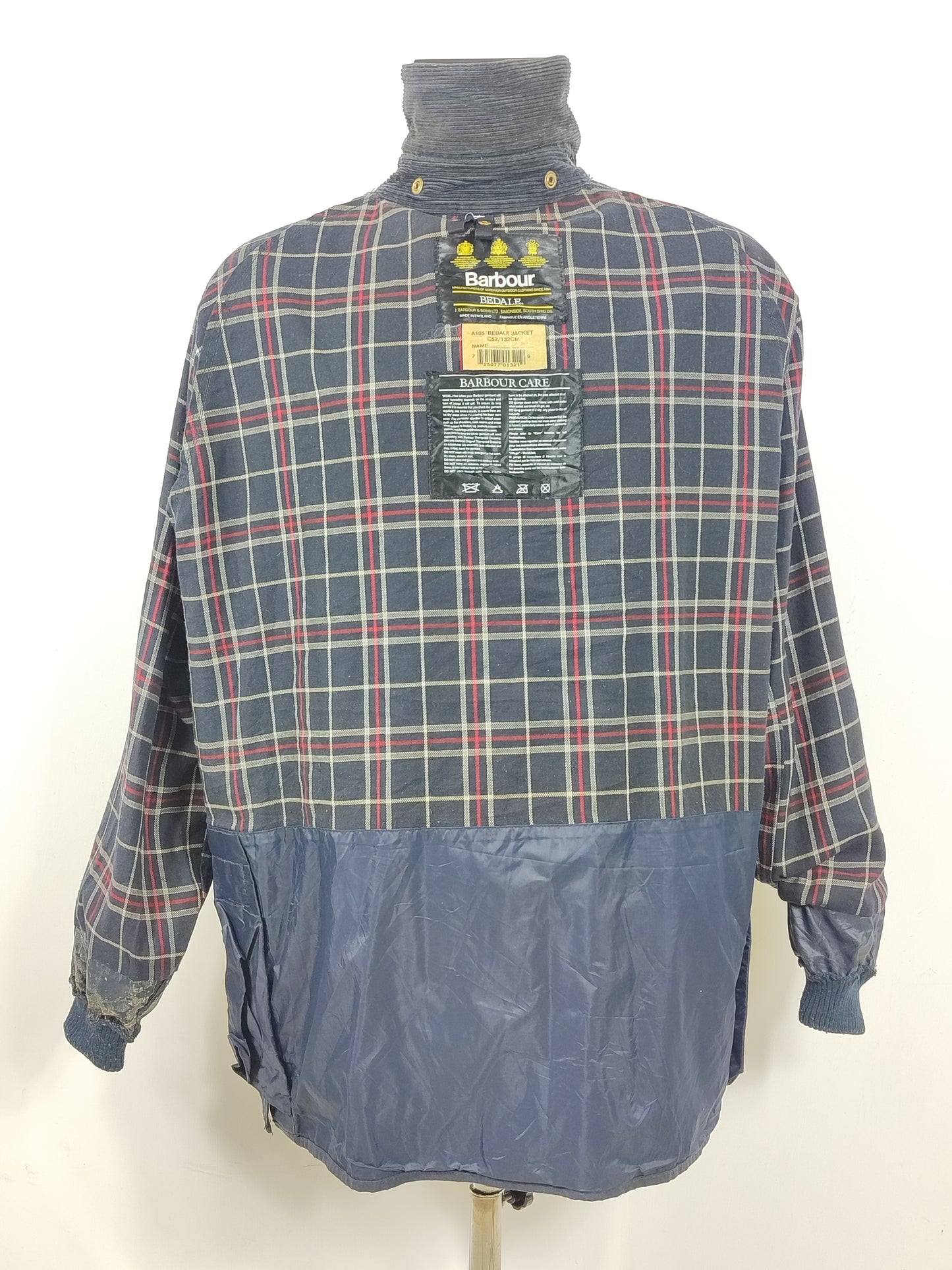 Barbour Giacca Bedale Blu Vintage C52/132 CM XXXL Man Navy Waxed Bedale Jacket XXXL