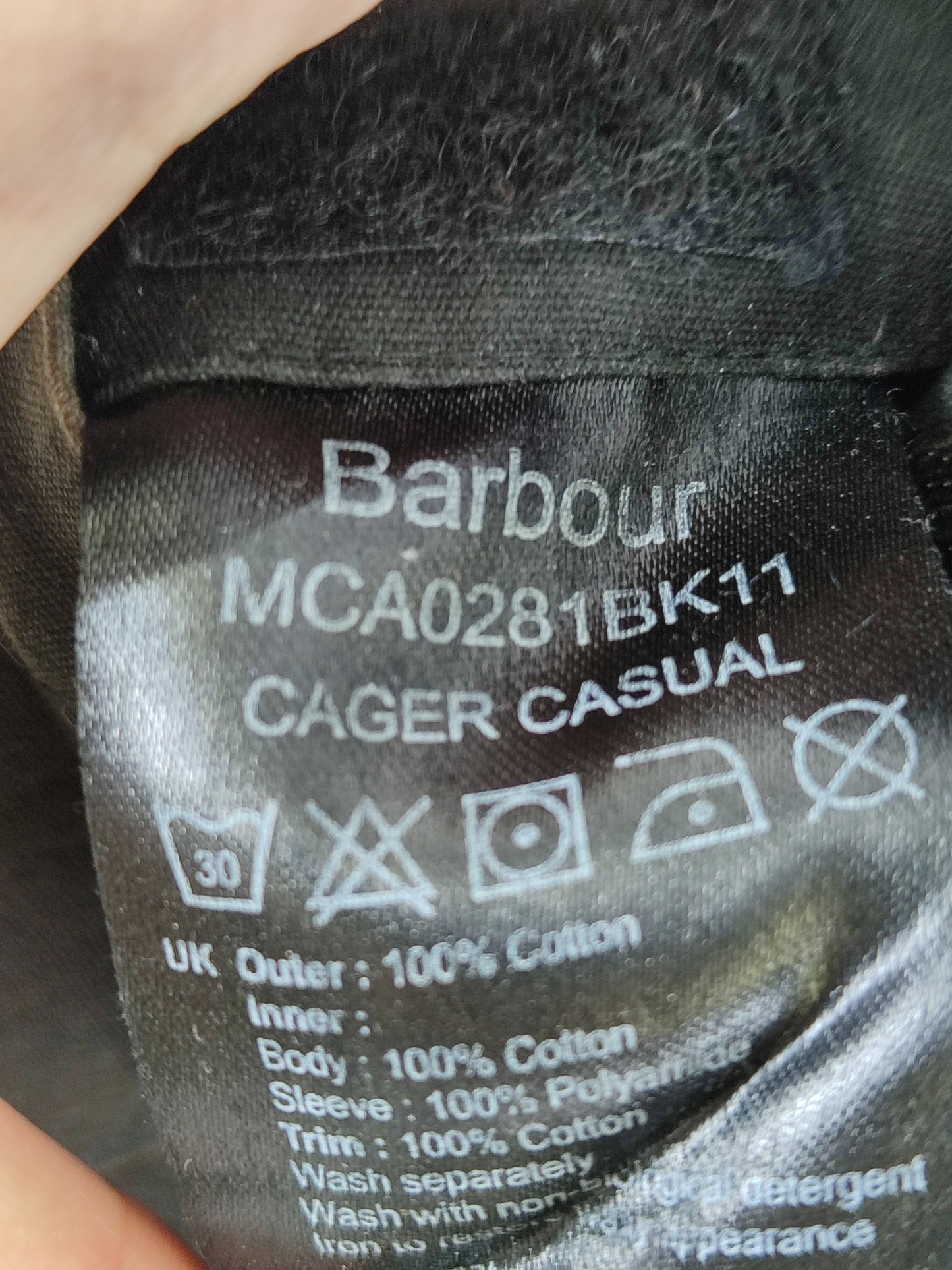 Giacca Barbour International corta nera Small-Black Casual Cager Short Jacket Size S