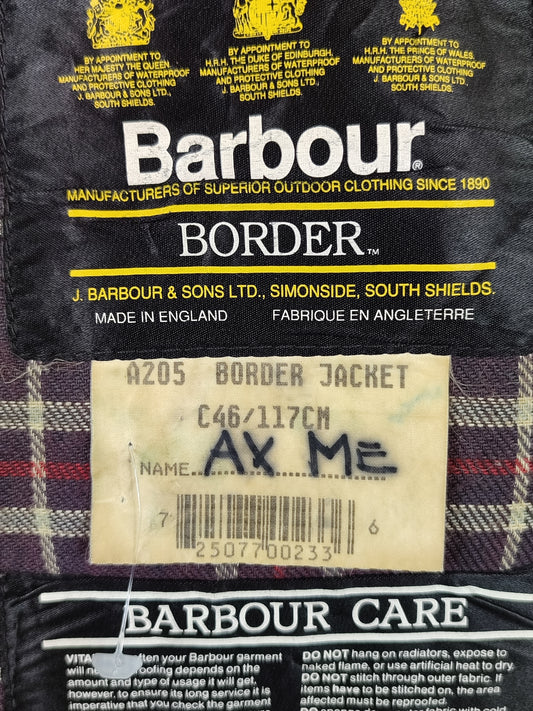 Giacca Barbour Border blu Vintage Cerata C46/117 cm - Navy wax border coat C46 size XL