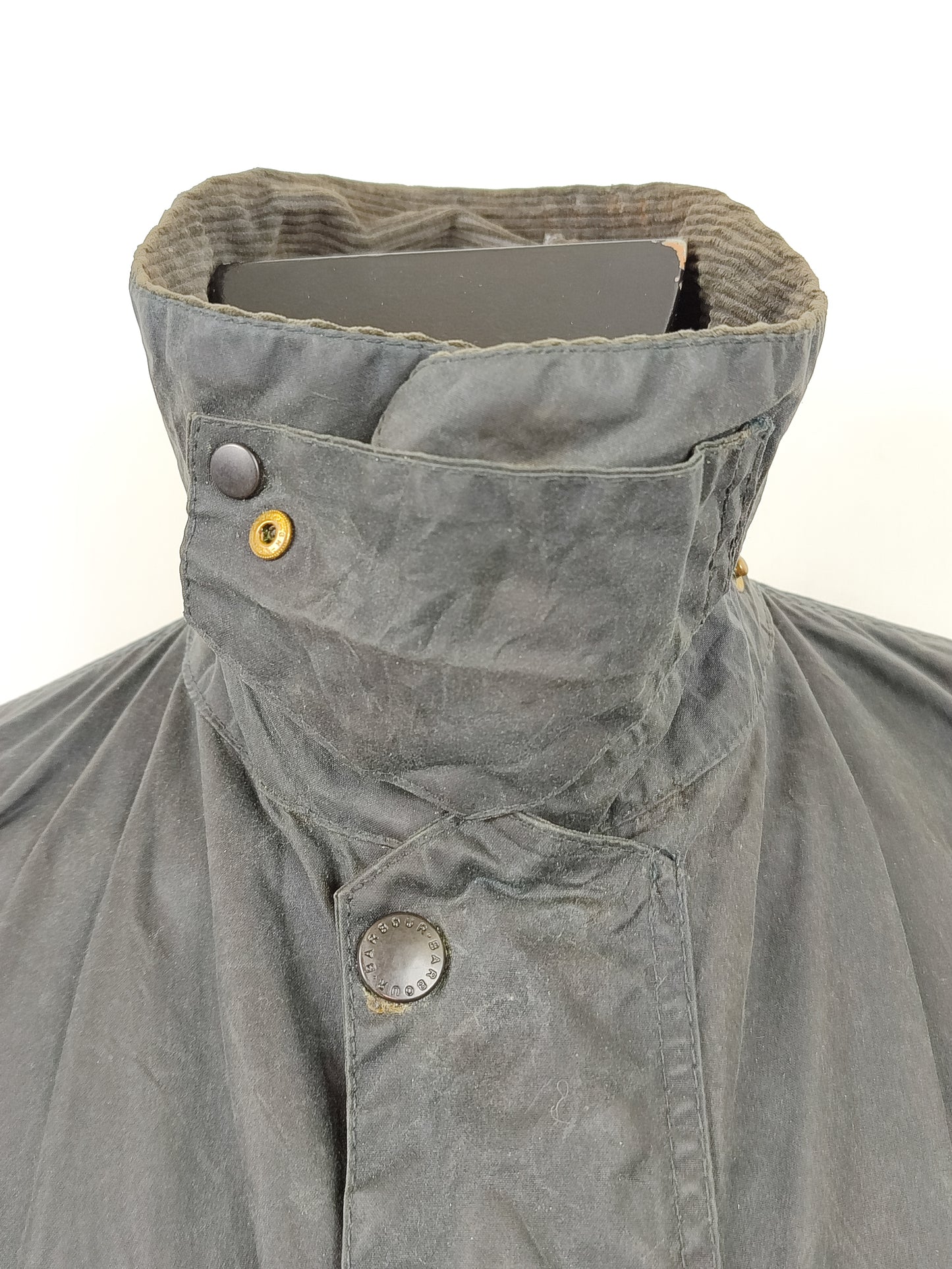 Giacca Barbour Border blu Vintage Cerata C46/117 cm - Navy wax border coat C46 size XL