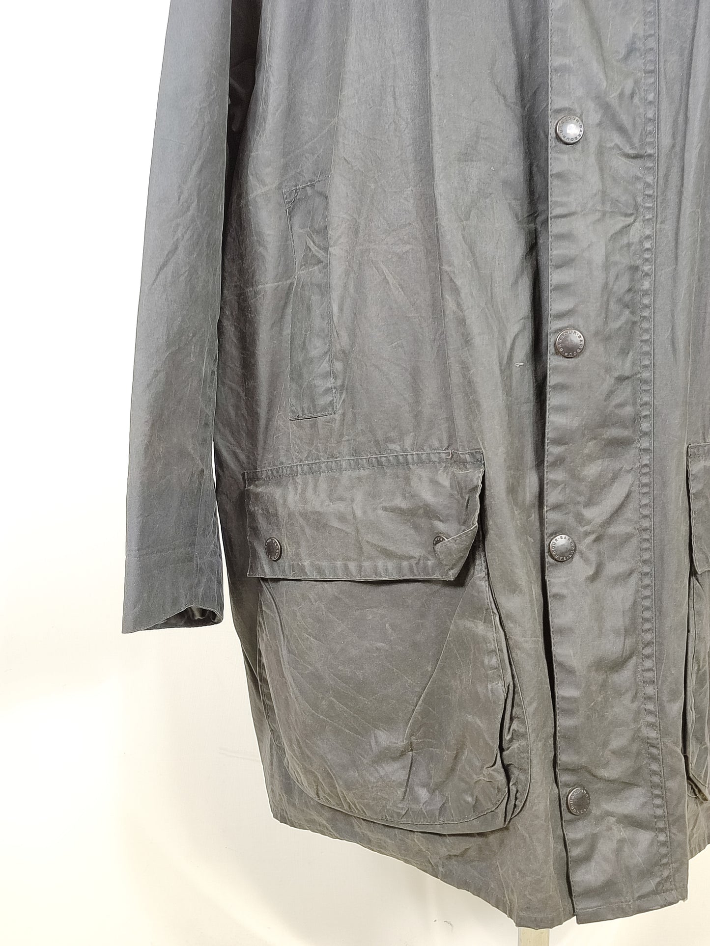 Giacca Barbour Border blu Vintage Cerata C46/117 cm - Navy wax border coat C46 size XL