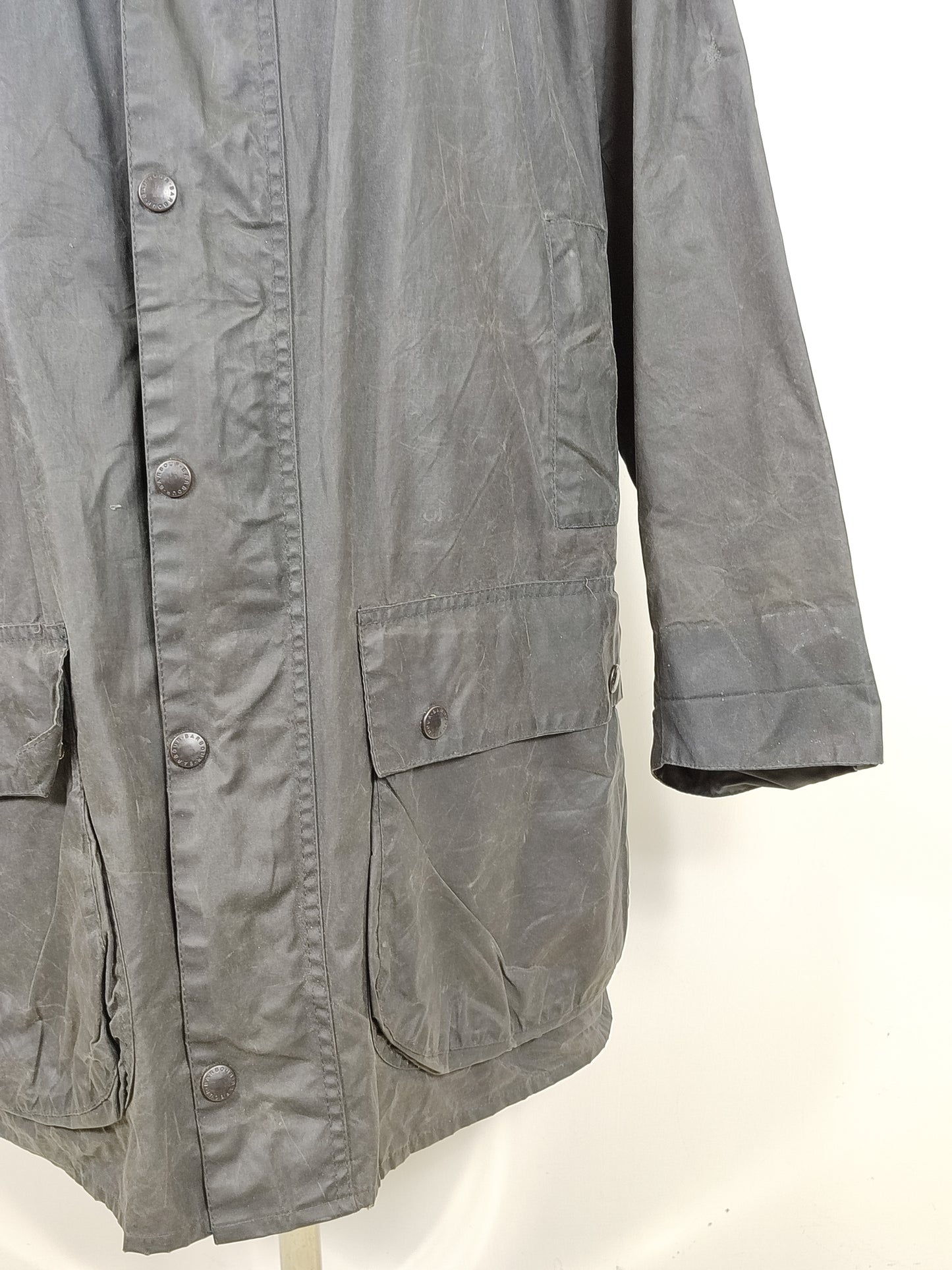 Giacca Barbour Border blu Vintage Cerata C46/117 cm - Navy wax border coat C46 size XL