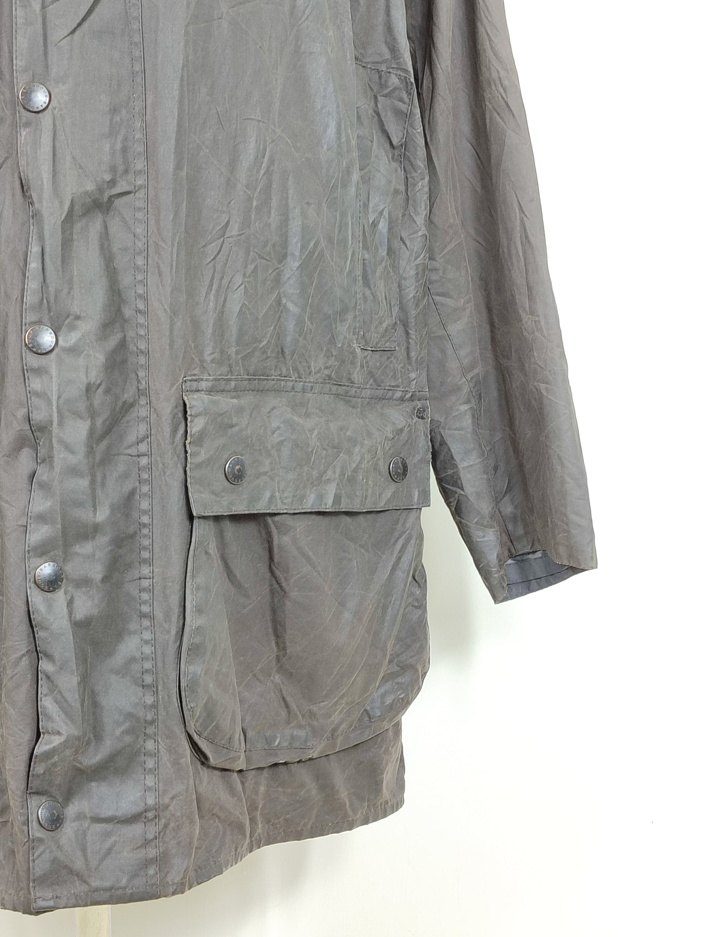 RARO Giacca Barbour Border Nero C58/147 cm XL - SAMPLE Black Wax Border Coat Size c58