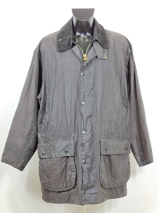 RARO Giacca Barbour Border Nero C58/147 cm XL - SAMPLE Black Wax Border Coat Size c58