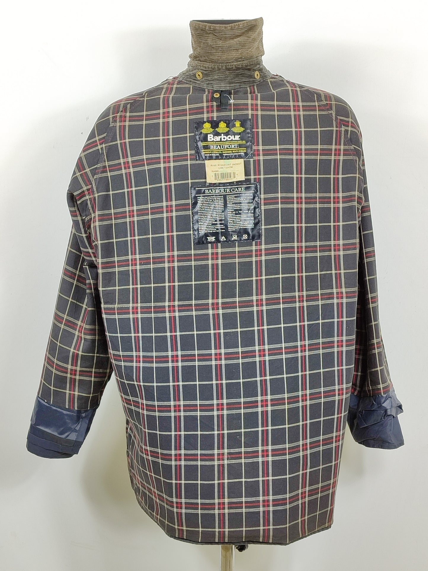 Barbour Giacca Beaufort blu vintage C48/122 cm Man Navy waxed Beaufort Jacket size XL - Shop In London