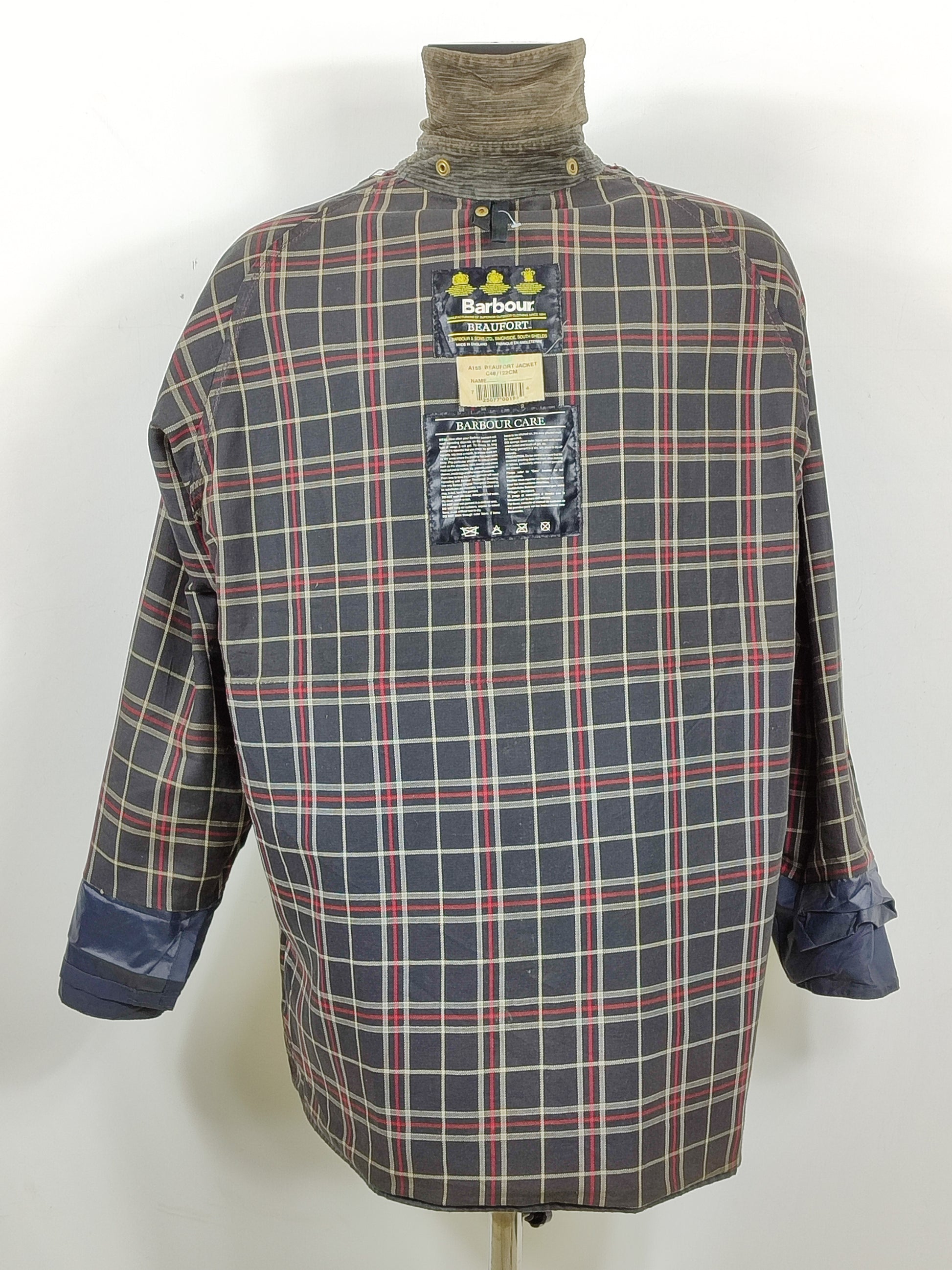 Barbour Giacca Beaufort blu vintage C48/122 cm Man Navy waxed Beaufort Jacket size XL - Shop In London