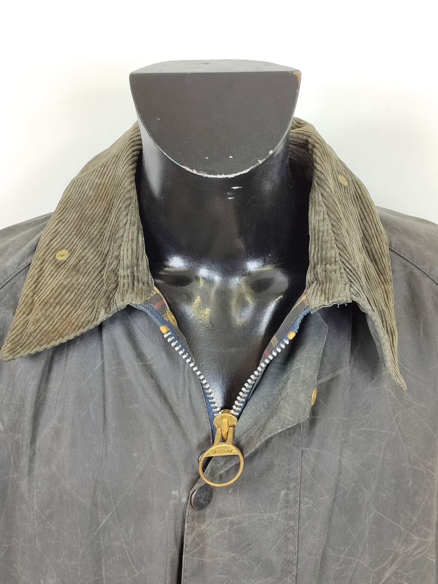 Barbour Giacca Beaufort blu vintage C48/122 cm Man Navy waxed Beaufort Jacket size XL - Shop In London