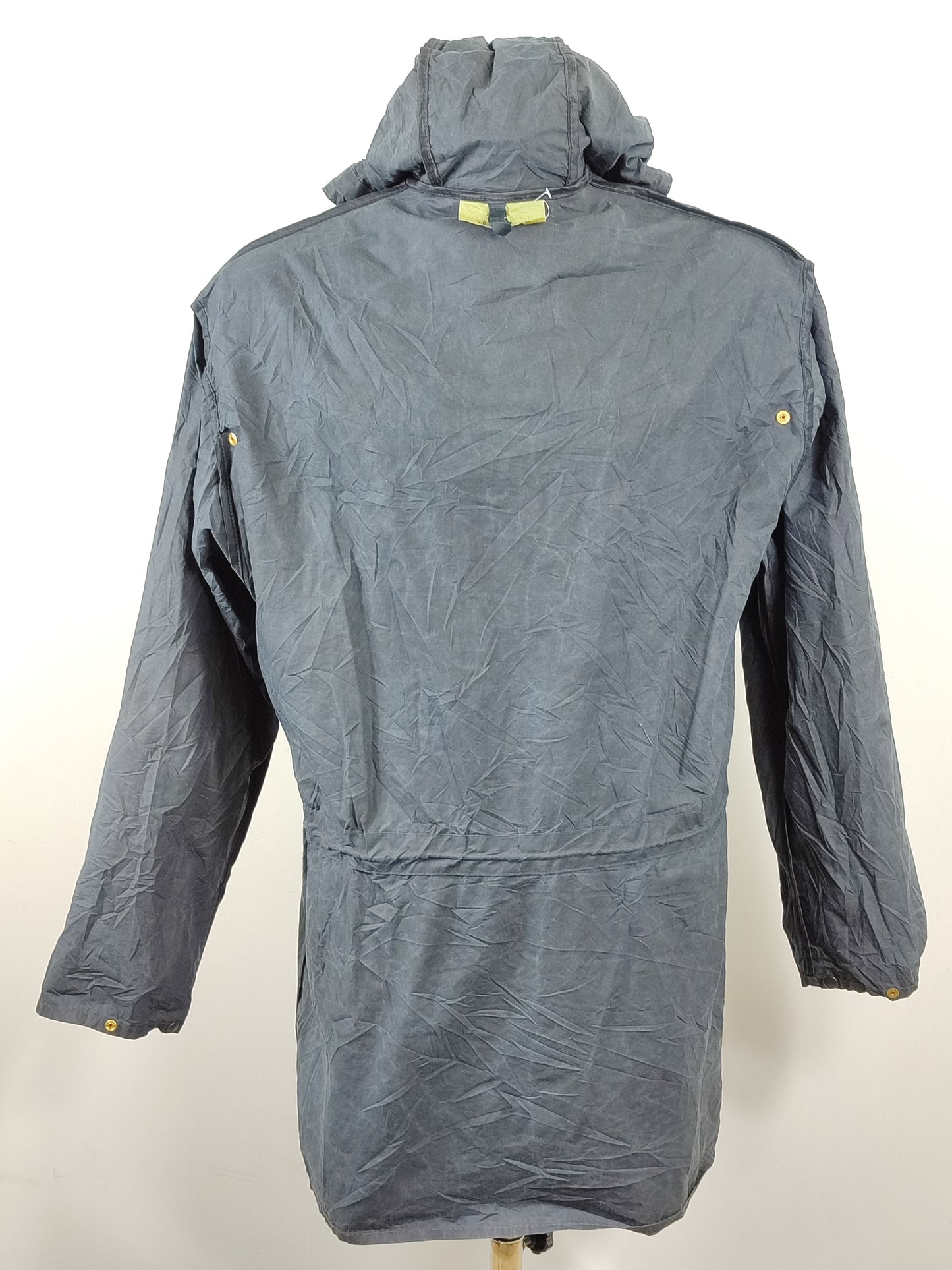 RARO Barbour Durham blu unlined con cappuccio C42/107 cm Navy Hooded waxed Durham Large