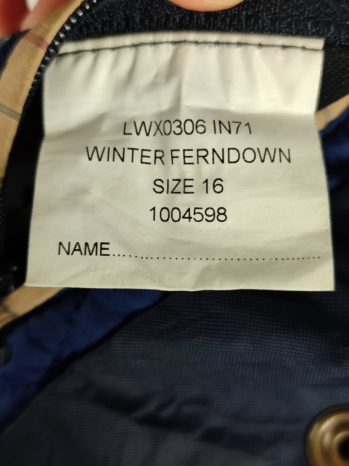 Giacca Barbour Blu Cerata Unisex tg.46 Indigo Winter Ferndown waxed jacket Size UK16