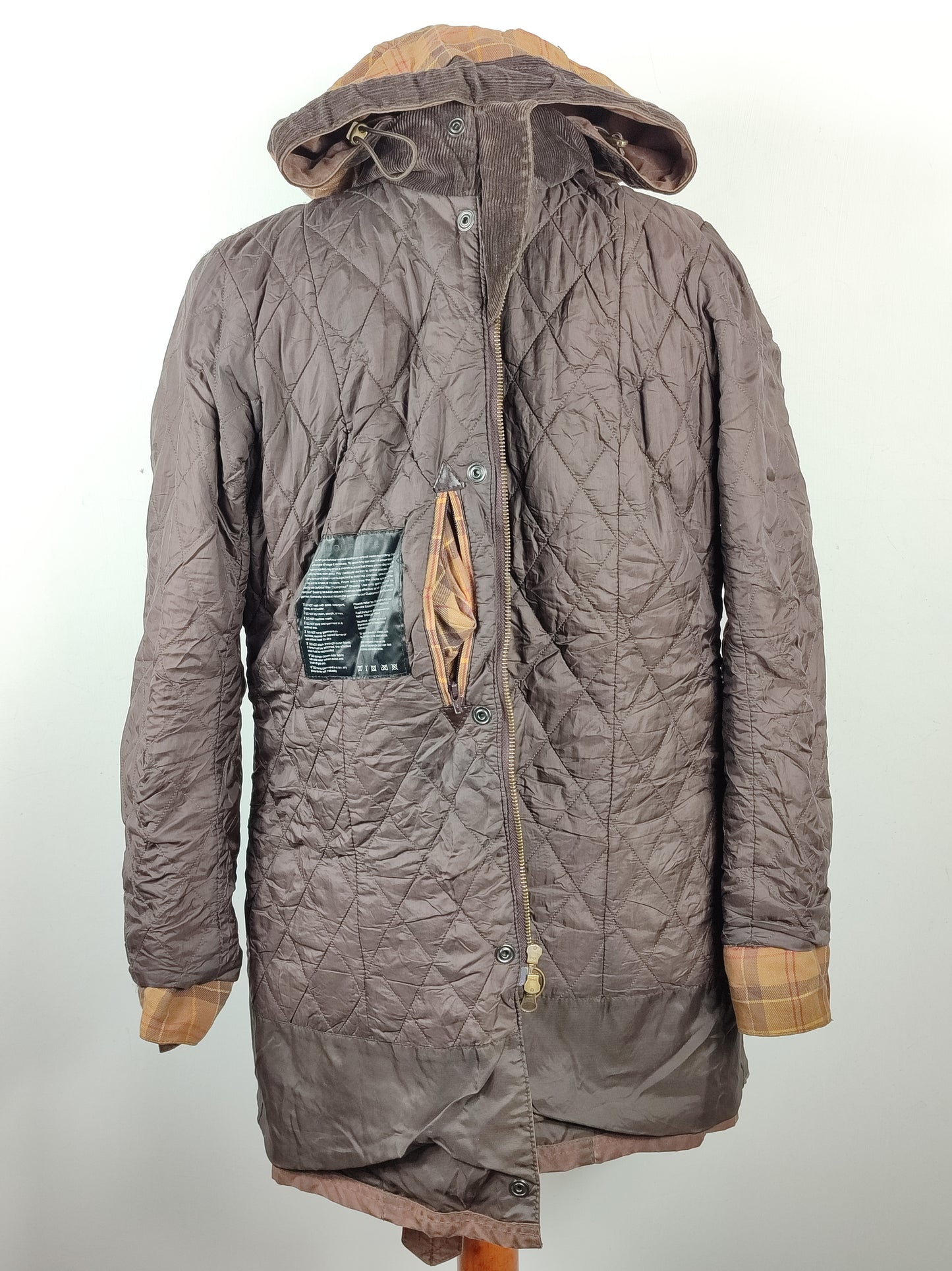 Giacca Barbour cerata marrone Rebel UK16 tg. 44/46 Brown Wax Rebel jacket size uk16
