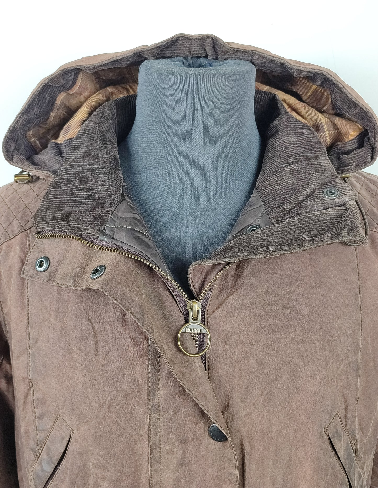 Giacca Barbour cerata marrone Rebel UK16 tg. 44/46 Brown Wax Rebel jacket size uk16