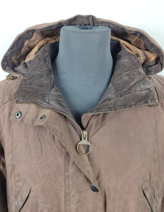 Giacca Barbour cerata marrone Rebel UK16 tg. 44/46 Brown Wax Rebel jacket size uk16