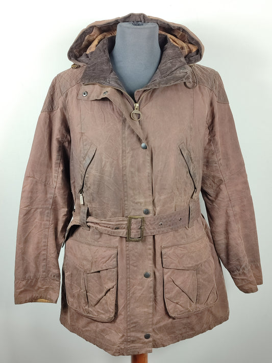 Giacca Barbour cerata marrone Rebel UK16 tg. 44/46 Brown Wax Rebel jacket size uk16